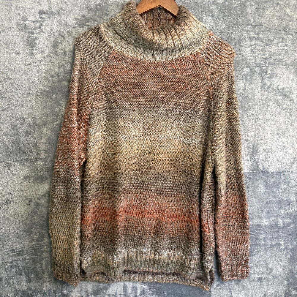 PrAna XL Autumn Rein Multicolor Ombre Tunic Sweater Wool Blend Chunky Knit Boho